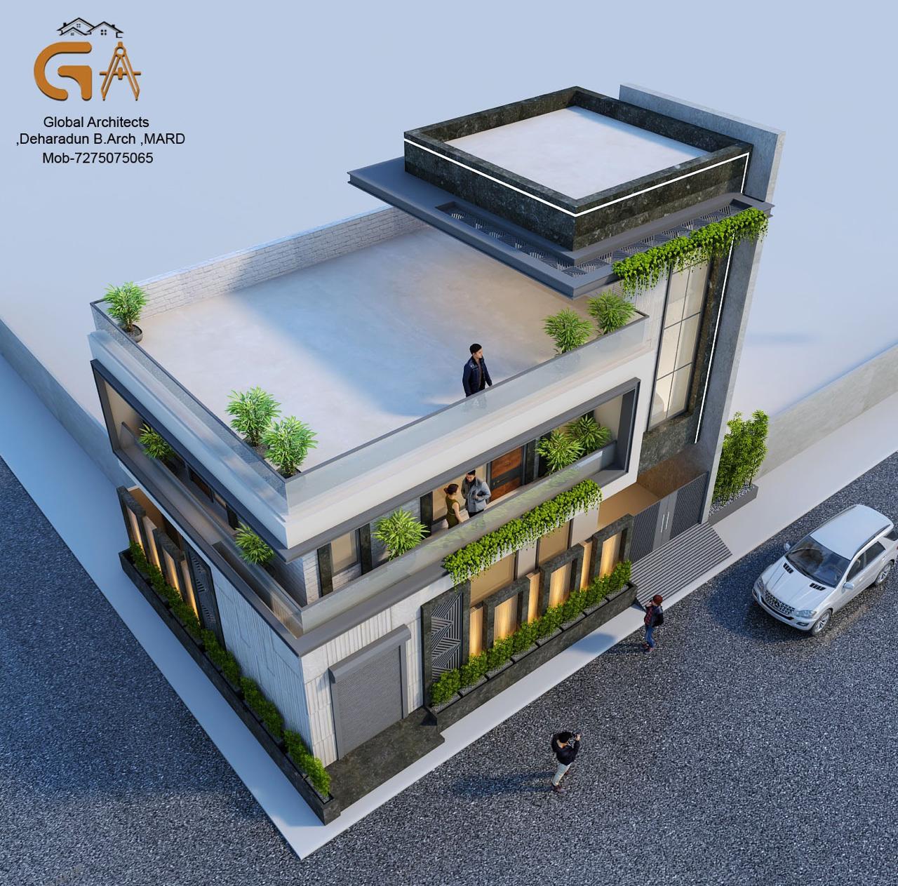 Modern house interior and outdoor connection