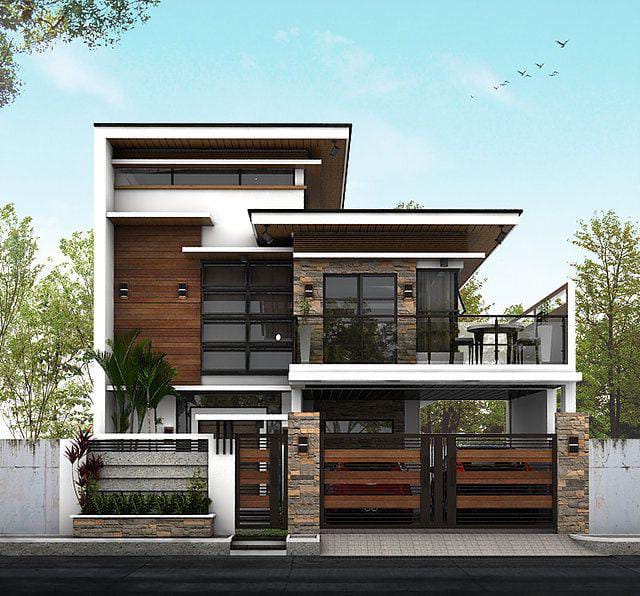Modern home elevation reference used for custom house design in Dehradun